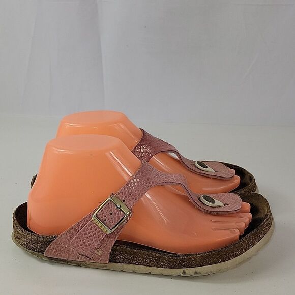 Birkenstock Gizeh Pink Snakeskin Women's Sandals - Picture 2 of 15